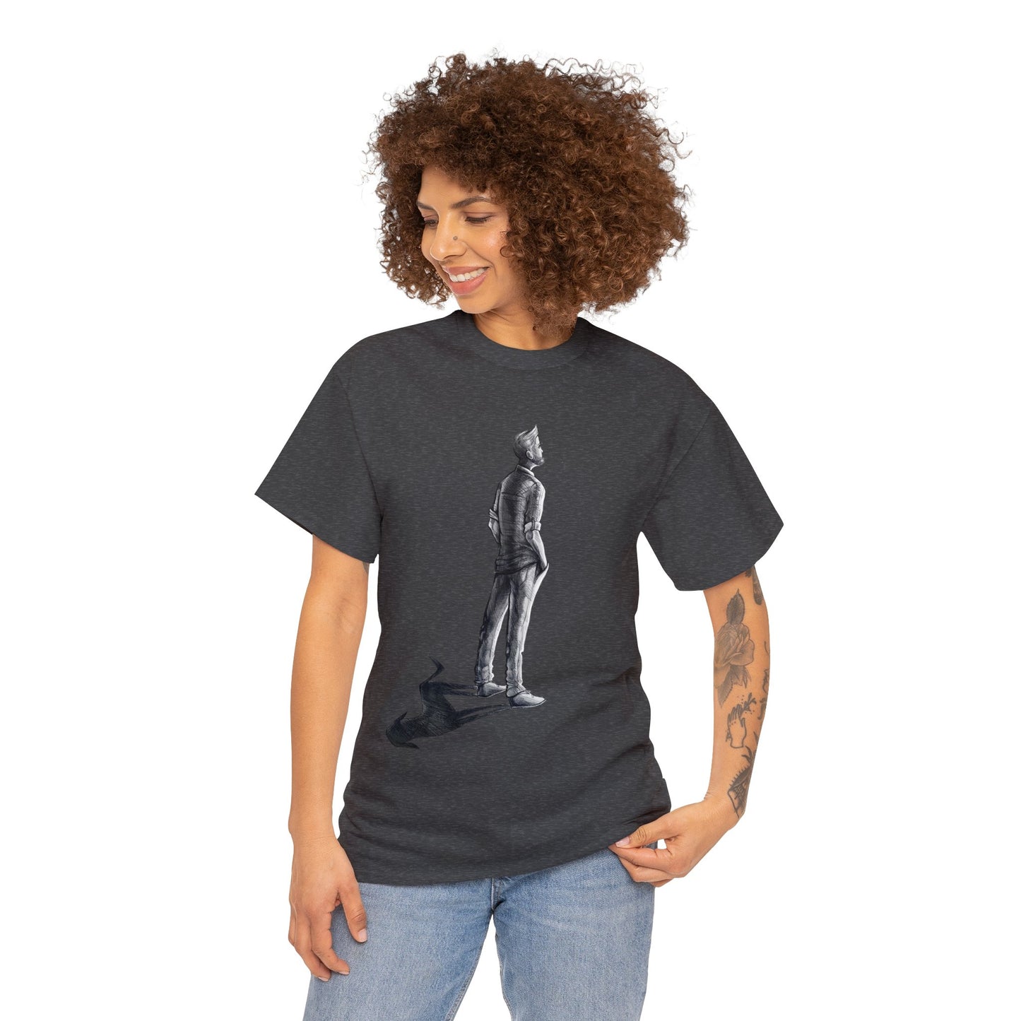 mydogmyshadow Unisex Heavy Cotton Tee - back shadow