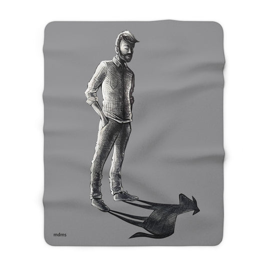 mydogmyshadow Sherpa Fleece Blanket - Front shadow